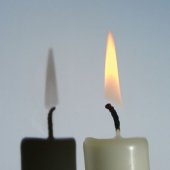 shadow of burning candle